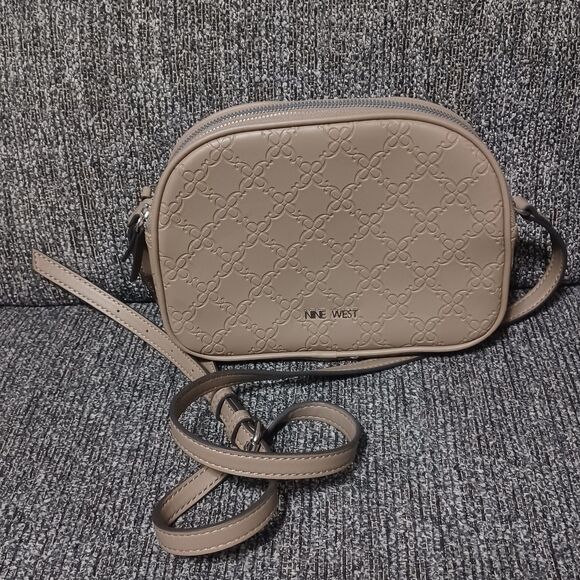 Nine West Handbags - NINE WEST Tan Dannin Mini Crossbody w/ Mushroom Logo